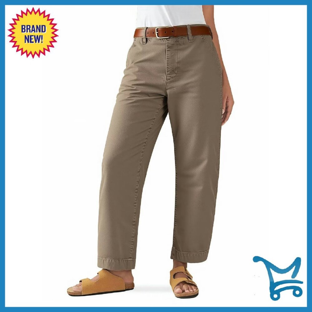 Stretchy Cropped Barrel Pants Women's Casual Vintage Low Rise